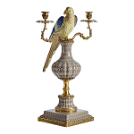 Подсвечникв образе попугая из фарфора с бронзовыми элементами Eden Garden варинант исполнения - 1 | Loft Concept в Нижнем Новгороде