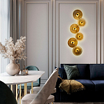 Бра с 6-ю плафонами в форме диска из рельефного коричневого стекла Decorative Six Glass Discs Wall Lamp варинант исполнения - 2 | Loft Concept в Нижнем Новгороде