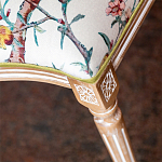 Стул из массива бука бежевый с изображением птиц и цветов Beige Green Chinoiserie Peach Garden Chair варинант исполнения - 5 | Loft Concept в Нижнем Новгороде