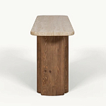 Консоль с овальной столешницей и фактурным деревянным основанием Enzo варинант исполнения - 1 | Loft Concept в Нижнем Новгороде