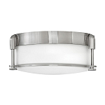 Потолочный светильник для ванных комнат цвета никель с плафоном из опалового стекла и декоративными держателями Hinkley варинант исполнения - 1 | Loft Concept в Нижнем Новгороде