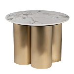 Стол журнальный круглый керамогранит белый Keramos варинант исполнения - 1 | Loft Concept в Нижнем Новгороде