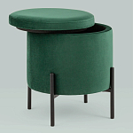 Зеленый пуф на черных ножках SANJAY варинант исполнения - 2 | Loft Concept в Нижнем Новгороде