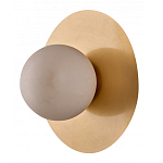 Бра круглое с плафоном из натурального камня на латунном основании Cryptocrystalline Stone варинант исполнения - 1 | Loft Concept в Нижнем Новгороде