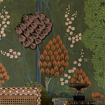 Обои ручная роспись Malwa Original colourway on Olive tobacco варинант исполнения - 2 | Loft Concept в Нижнем Новгороде