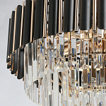 Люстра из черного металла с многоярусными подвесками из прозрачного хрусталя на золотой цепи Empire Black Chandelier Crystal варинант исполнения - 5 | Loft Concept в Нижнем Новгороде