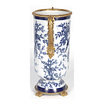 Ваза с бронзовыми ручками и синим цветочным узором Blue & White Ornament варинант исполнения - 3 | Loft Concept в Нижнем Новгороде