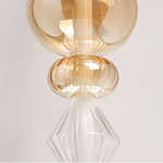 Подвесной светильник с вертикальной композицией из прозрачных и янтарных стеклянных шаров и ромбов Gabriel Scott Luna варинант исполнения - 4 | Loft Concept в Нижнем Новгороде