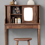 Туалетный стол деревянный с ящиком и зеркалом Moon Walnut Furniture варинант исполнения - 5 | Loft Concept в Нижнем Новгороде