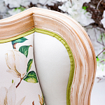 Диван двухместный из натурального бука золотистый с изображением птиц и цветов Blooming Birds варинант исполнения - 2 | Loft Concept в Нижнем Новгороде