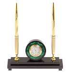 Часы настольные с двумя ручками из натурального камня Stone Clock варинант исполнения - 6 | Loft Concept в Нижнем Новгороде