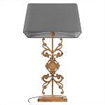 Настольная лампа на ажурном чугунном основании с серым абажуром Openwork Lamp варинант исполнения - 3 | Loft Concept в Нижнем Новгороде