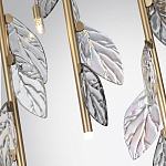 Люстра с золотистыми трубками и прозрачными стеклянными листьями на подвесах Sylva  варинант исполнения - 7 | Loft Concept в Нижнем Новгороде