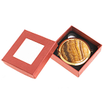 Зеркало карманное складное круглое из натурального камня Оникс в подарочной упаковке Gold Stone Mirrors варинант исполнения - 3 | Loft Concept в Нижнем Новгороде