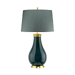 Настольная лампа с коническим дымчато-зелёным абажуром из искусственного шёлка Quintiesse варинант исполнения - 2 | Loft Concept в Нижнем Новгороде