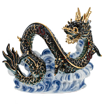 Декоративная фарфоровая статуэтка Китайский дракон на облаке Зеленый варинант исполнения - 1 | Loft Concept в Нижнем Новгороде