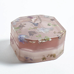 Шкатулка из эпоксидной смолы с цветами розовая Epoxy Resin Square Box Pink варинант исполнения - 5 | Loft Concept в Нижнем Новгороде