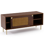 ТВ-тумба из ореха с плетеным декором Eland Wooden Wicker TV Stand варинант исполнения - 2 | Loft Concept в Нижнем Новгороде