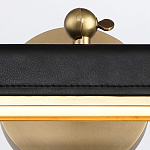 Светильник для картин цвет винтажная латунь с прямоугольным плафоном из кожи черного цвета Alora варинант исполнения - 5 | Loft Concept в Нижнем Новгороде