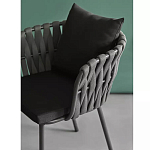 Стул мягкий с декором в виде плетеных лент на спинке и подлокотниках Semicircular Chair Decorated with Ribbons варинант исполнения - 4 | Loft Concept в Нижнем Новгороде