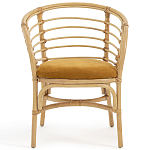 Кресло из ротанга с сиденьем из велюра Vini Rattan Armchair варинант исполнения - 2 | Loft Concept в Нижнем Новгороде