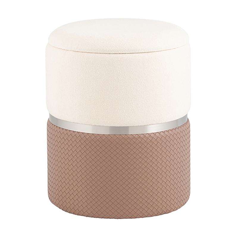 Пуф Mauldine с ящиком светло-коричневый с экокожей Охра Молочный в Нижнем Новгороде | Loft Concept 