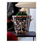 Кашпо из фарфора черная с цветочной росписью и бронзовой стрекозой Spring Garden варинант исполнения - 4 | Loft Concept в Нижнем Новгороде