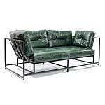 Диван Лофт Натуральная Винтажная кожа Зеленый Two Seat Encounter Leather Sofa варинант исполнения - 2 | Loft Concept в Нижнем Новгороде