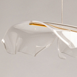 Люстра линейная с 3-мя белыми волнистыми плафонами Wave Line варинант исполнения - 8 | Loft Concept в Нижнем Новгороде