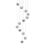 Люстра каскадня с 12-ю прозрачными шарообразными плафонами Bubbles Bocci варинант исполнения - 1 | Loft Concept в Нижнем Новгороде