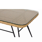 Журнальный столик с столешницей из ротанга и стекла Wicker Tabletop Under Glass варинант исполнения - 2 | Loft Concept в Нижнем Новгороде