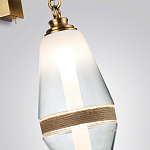 Бра со стеклянным плафоном конусообразной формы и декоративной вставкой из джута Tectona  варинант исполнения - 5 | Loft Concept в Нижнем Новгороде