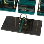 Настольный письменный набор из змеевика тёмно-зелёного цвета с декором в виде орла Successful Leader варинант исполнения - 4 | Loft Concept в Нижнем Новгороде