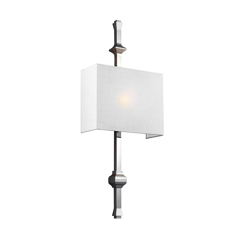 Бра с прямоугольным тканевым абажуром белого цвета Feiss Никель Бежевый Белый Бронза в Нижнем Новгороде | Loft Concept 