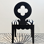 Дизайнерский стул с круглой деревянной спинкой Black and White Clover варинант исполнения - 3 | Loft Concept в Нижнем Новгороде