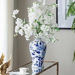 Ваза с бело-синей росписью и изображением цветов Blue & White Ornament варинант исполнения - 4 | Loft Concept в Нижнем Новгороде