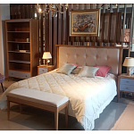 Кровать из массива бука с мягким изголовьем Tasteful Furniture варинант исполнения - 2 | Loft Concept в Нижнем Новгороде