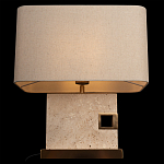 Настольная лампа с прямоугольным основанием из натурального камня c тканевым абажуром Lapis Tiburtinus варинант исполнения - 4 | Loft Concept в Нижнем Новгороде