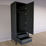 Узкий Шкаф Primo с 2 выдвижными ящиками Черный дуб варинант исполнения - 7 | Loft Concept в Нижнем Новгороде