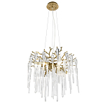 Люстра подвесная круглая в виде ветвей деревьев бронзового цвета с прозрачными подвесками-каплями Droplet Chandelier варинант исполнения - 1 | Loft Concept в Нижнем Новгороде