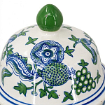 Ваза с крышкой и зелено-голубым цветочным узором на белом фоне Blue & White Ornament варинант исполнения - 3 | Loft Concept в Нижнем Новгороде