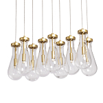 Люстра с 9-ю прозрачными стеклянными плафонами в форме капли Lucid Rain  варинант исполнения - 1 | Loft Concept в Нижнем Новгороде