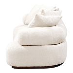 Трехместный диван с обивкой букле молочного цвета Leonois Boucle Sofa варинант исполнения - 3 | Loft Concept в Нижнем Новгороде