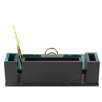 Настольный письменный набор из змеевика с часами и календарницей Successful Leader варинант исполнения - 3 | Loft Concept в Нижнем Новгороде