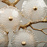 Потолочная люстра круглая ветвистыми бронзовыми элементами и стеклянными рифлеными дисками Textured Glass Chandelier варинант исполнения - 5 | Loft Concept в Нижнем Новгороде