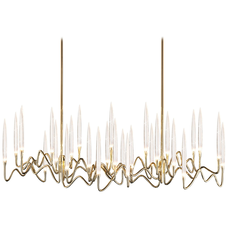 Люстра Il Pezzo Chandelier Brass and Crystals Прозрачный Золотой в Нижнем Новгороде | Loft Concept 