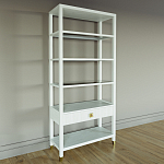 Стеллаж Elsa Dreams White со стеклянными полками и ящиком варинант исполнения - 1 | Loft Concept в Нижнем Новгороде