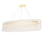 Люстра подвесная овальная с рельефными стеклянными панелями и золотым металлическим каркасом Textured Glass Chandelier варинант исполнения - 1 | Loft Concept в Нижнем Новгороде