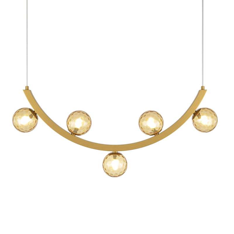 Люстра подвесная Ambre 3000К 12Вт Латунь Прозрачное Стекло в Нижнем Новгороде | Loft Concept 