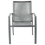 Стул темно-серый с высокой плетеной спинкой и сиденьем Braided Strength варинант исполнения - 1 | Loft Concept в Нижнем Новгороде